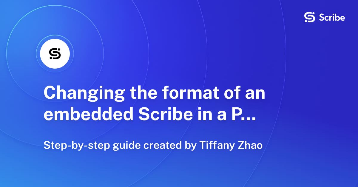 Changing the format of an embedded Scribe in a Page | Scribe