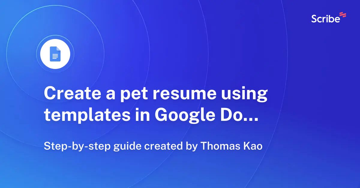 pet resume template google docs