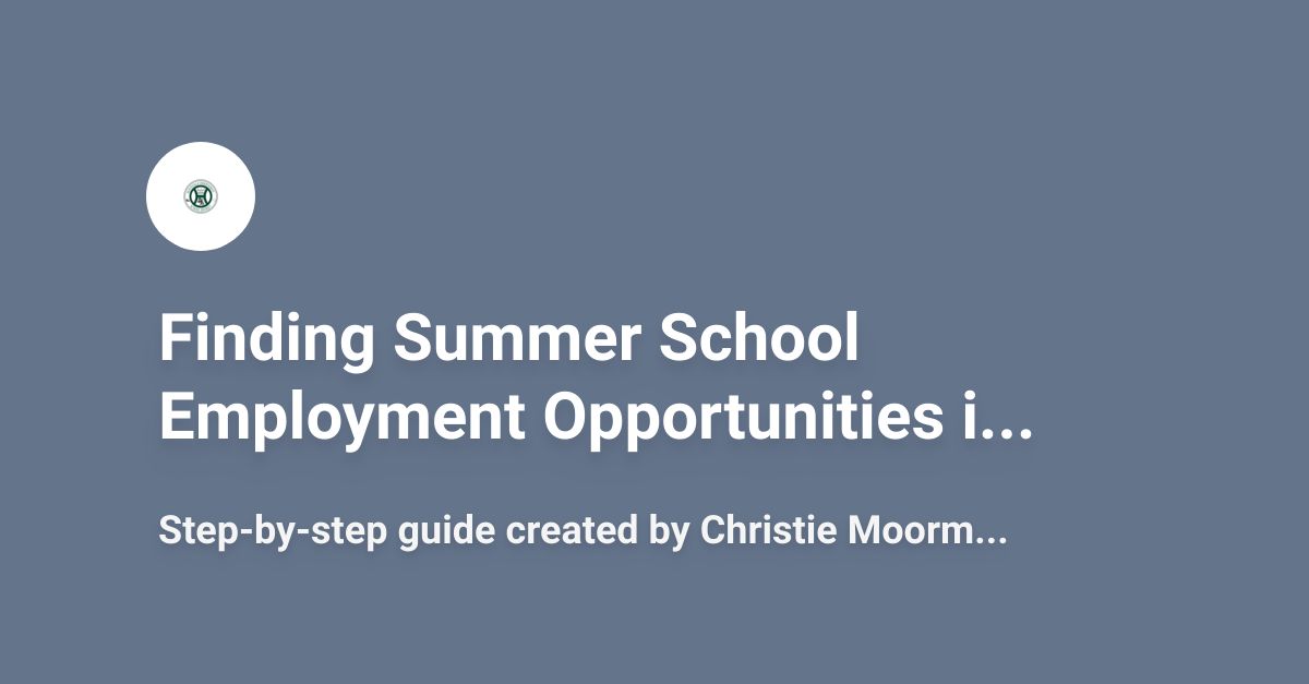 Finding Summer School Employment Opportunities in Huntsville ISD Scribe