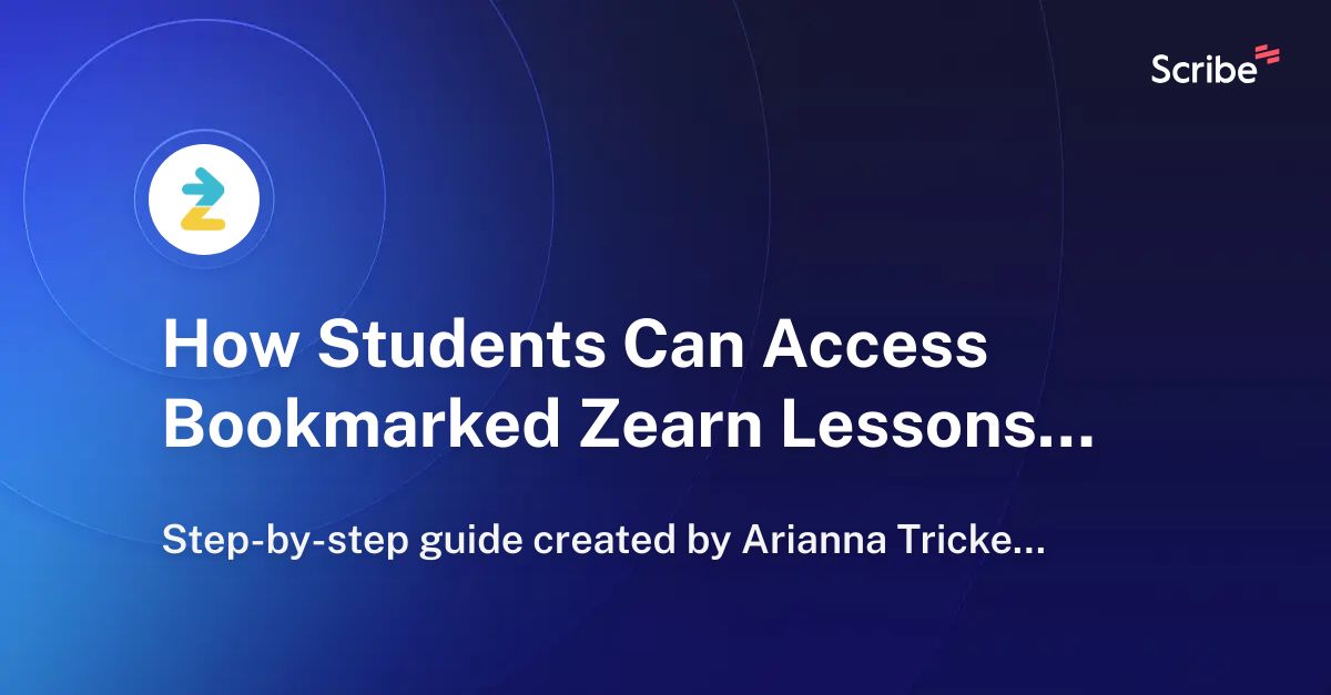 How Students Can Access Bookmarked Zearn Lessons | Scribe