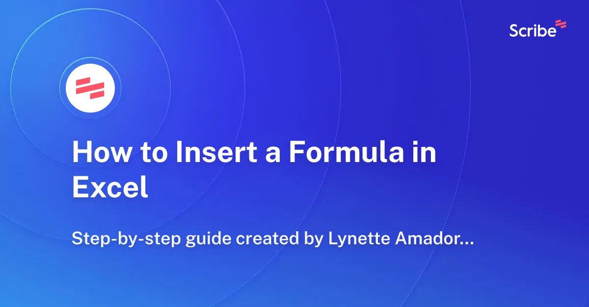 how-to-insert-a-formula-in-excel-scribe