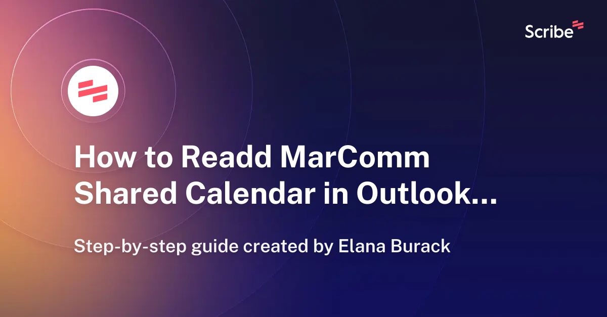 How to Readd Shared Calendar in Outlook Mac Scribe