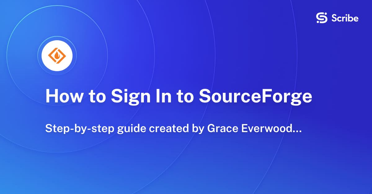 How to Sign In to SourceForge | Scribe