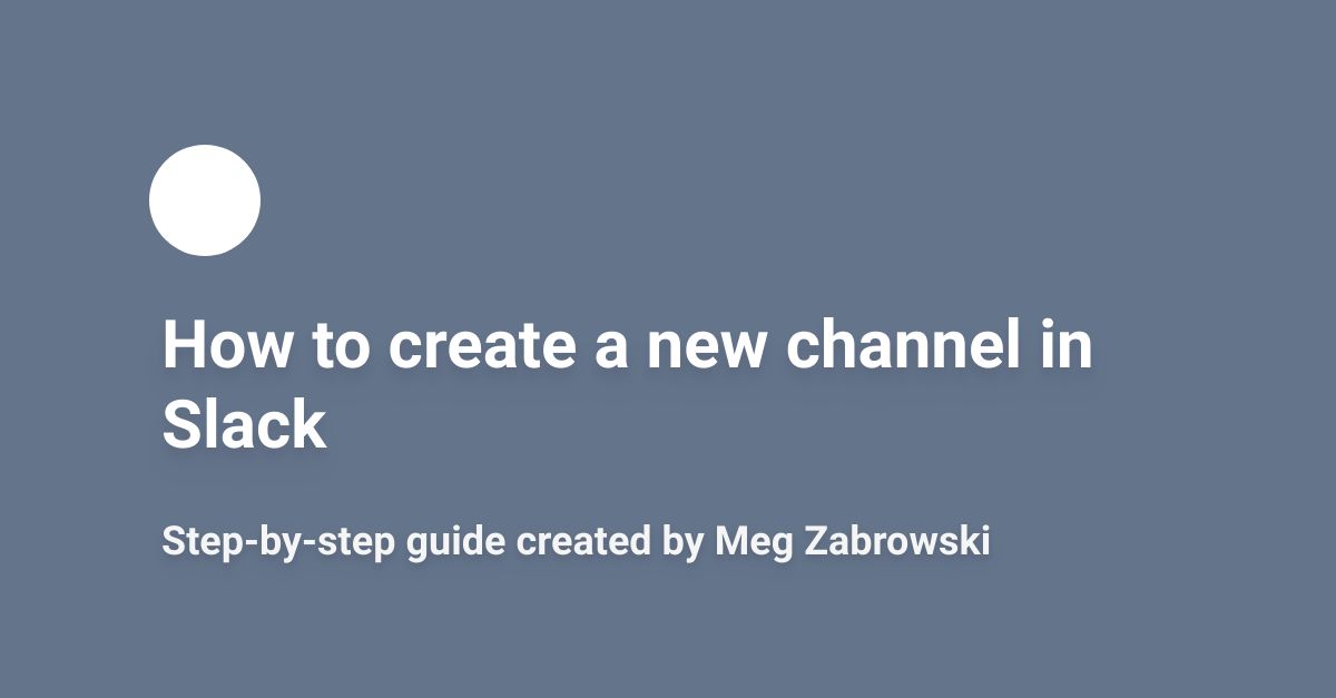 How to create a new channel in Slack