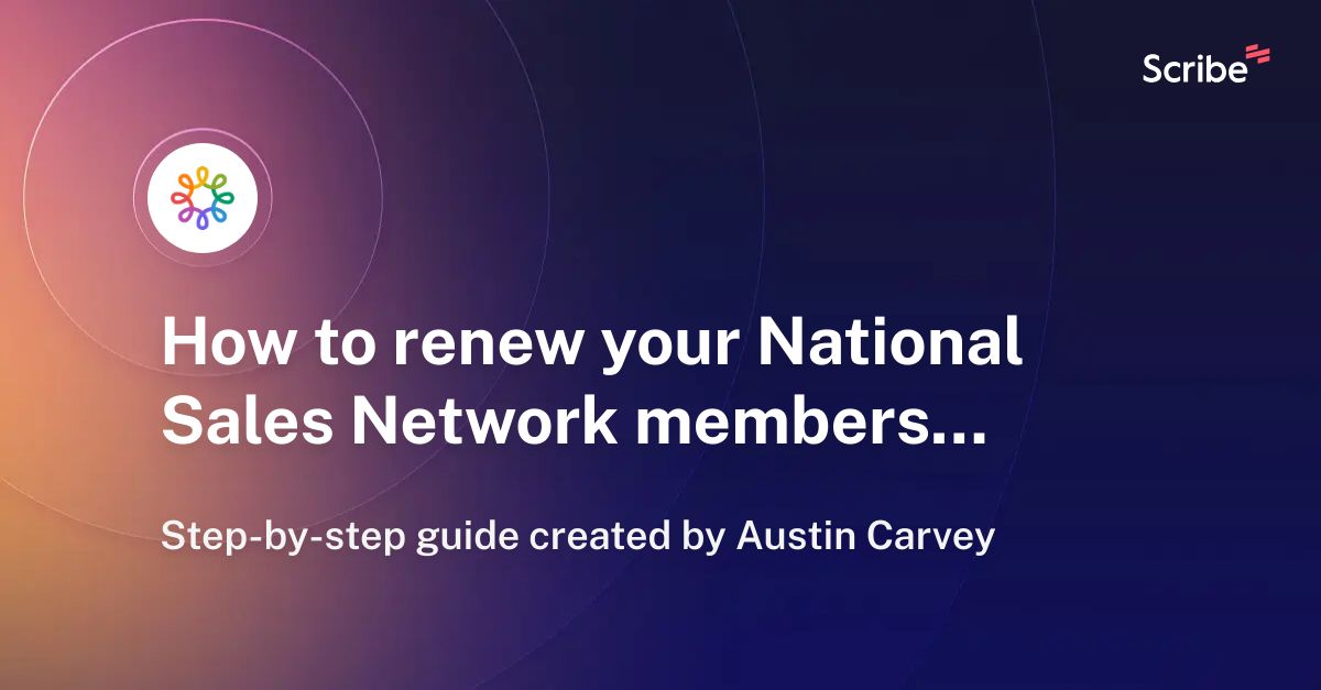 How to renew your National Sales Network membership - NYNJ edition | Scribe