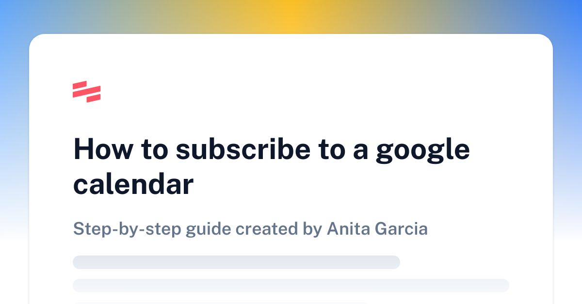 How to subscribe to a google calendar Scribe