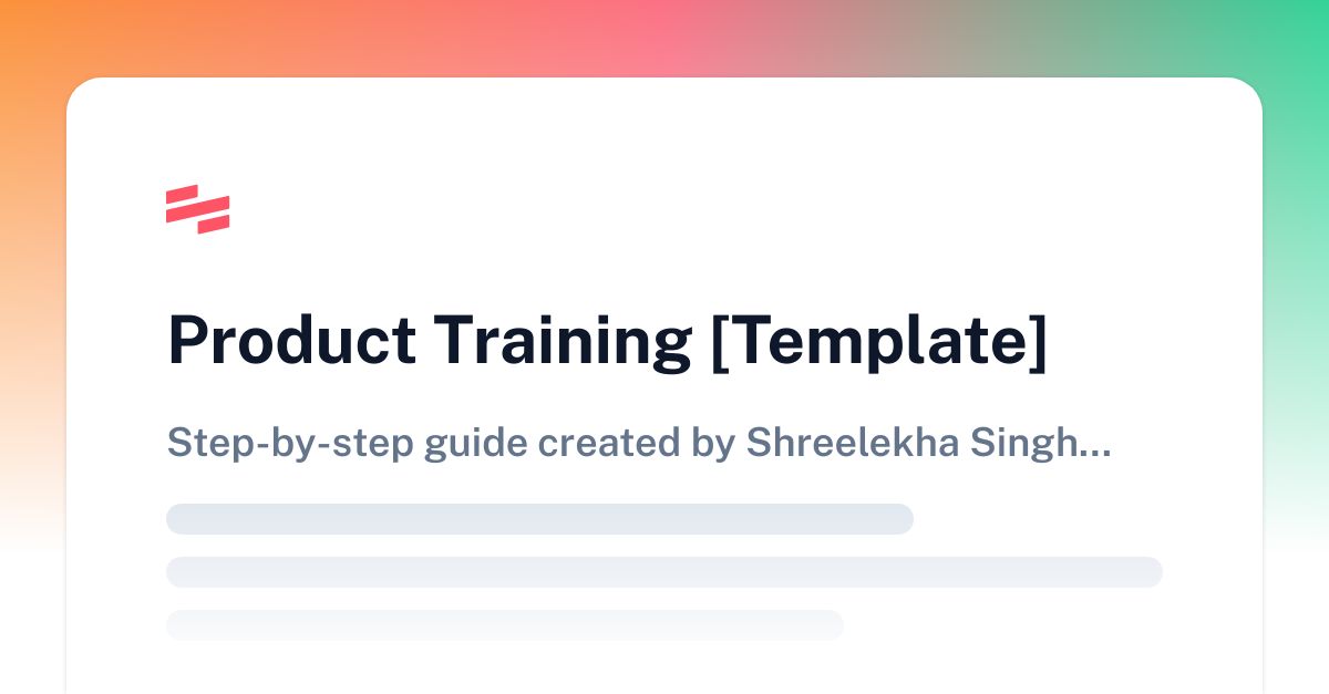 Product Training Template Scribe