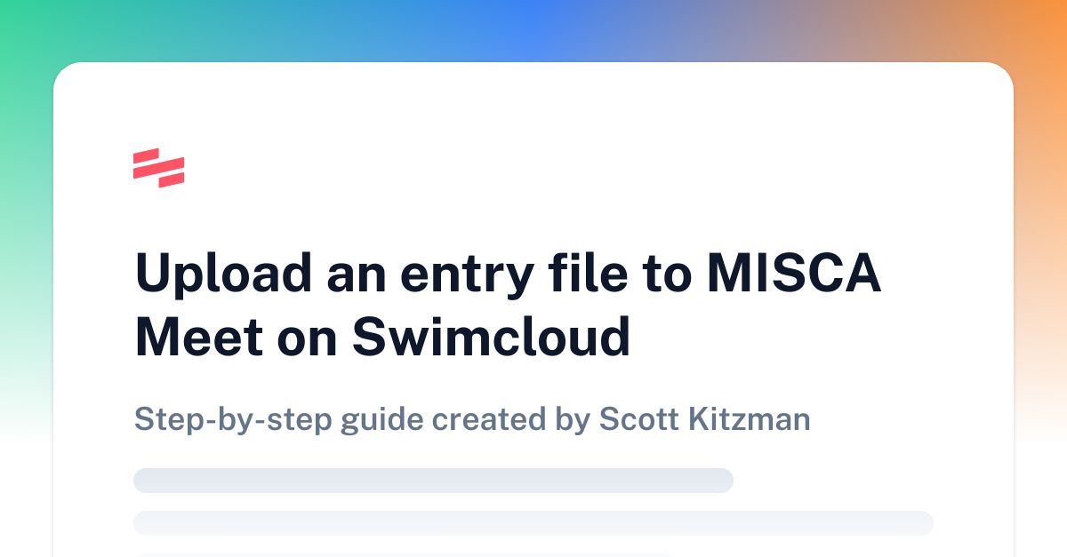 Upload an entry file to MISCA Meet on Swimcloud Scribe