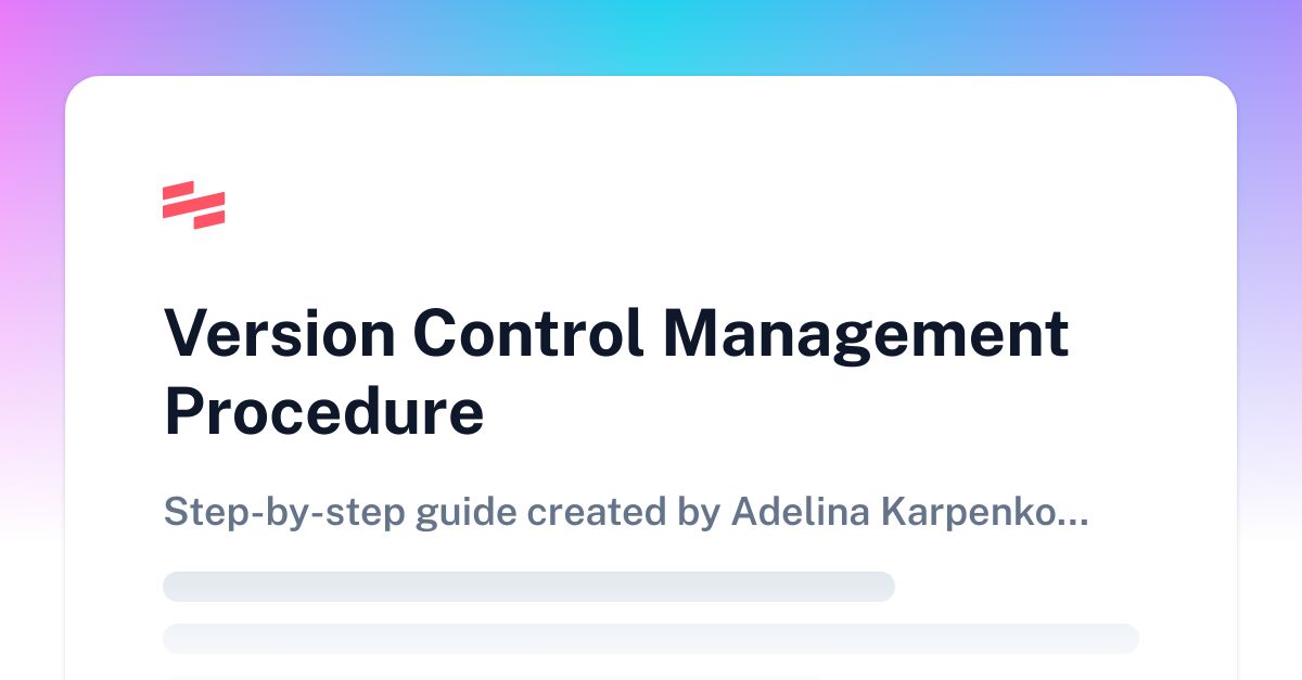 version-control-management-procedure-scribe